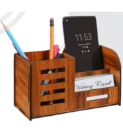 MDF Pen Stand for Office Desk and Study Table, Practical Stationery Holder Gift for Corporate Gifting, Workstation Setup and Everyday Desk Utility
